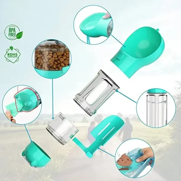 3 in 1 Pet Water Food Dispenser